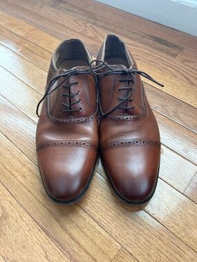Aldo Chestnut Brown Cap-Toe Oxford Dress Shoes-size 12